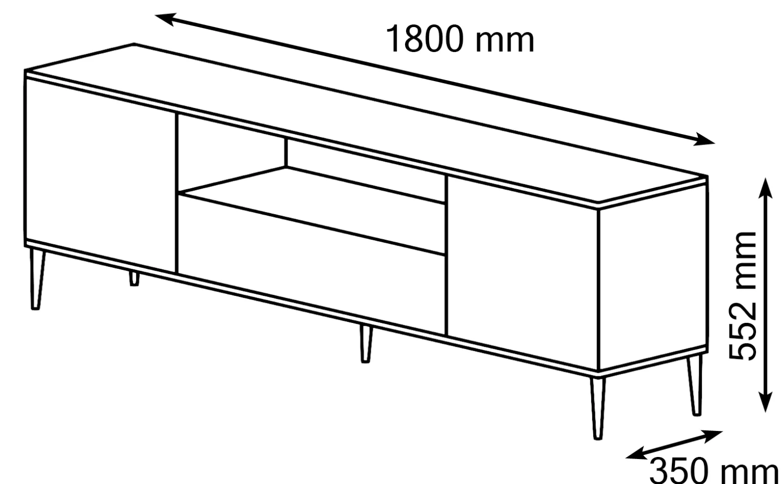 Szafka RTV PETRA 180 2D1S kaszmir