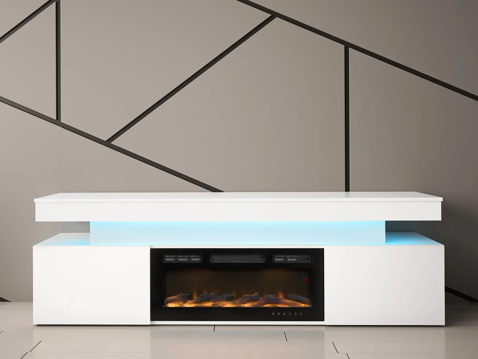 Szafka RTV z kominkiem Glossa EF 2D 190