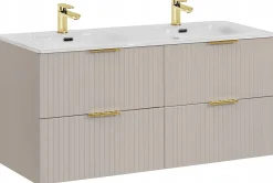 Szafka Z UMYWALKĄ 120 cm RYFLE Wisząca SZUFLADY ADEL KASZMIR