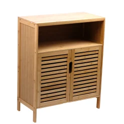 Szafka Łazienkowa Bambusowa z blatem Stojąca z półkami Regał 81x65x31cm