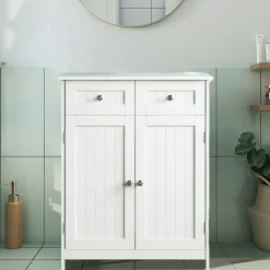 Szafka łazienkowa biała nowoczesna pojemna, z szufladami 60x30x75 BR3We