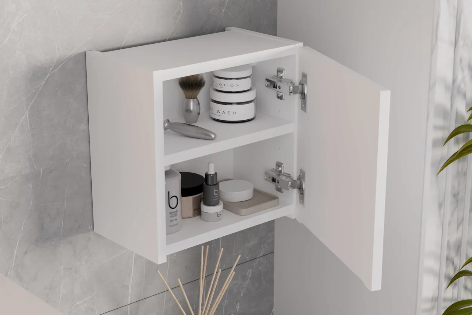 Szafka Łazienkowa 30 cm BIAŁA WISZĄCA RYFLE NOVA WHITE