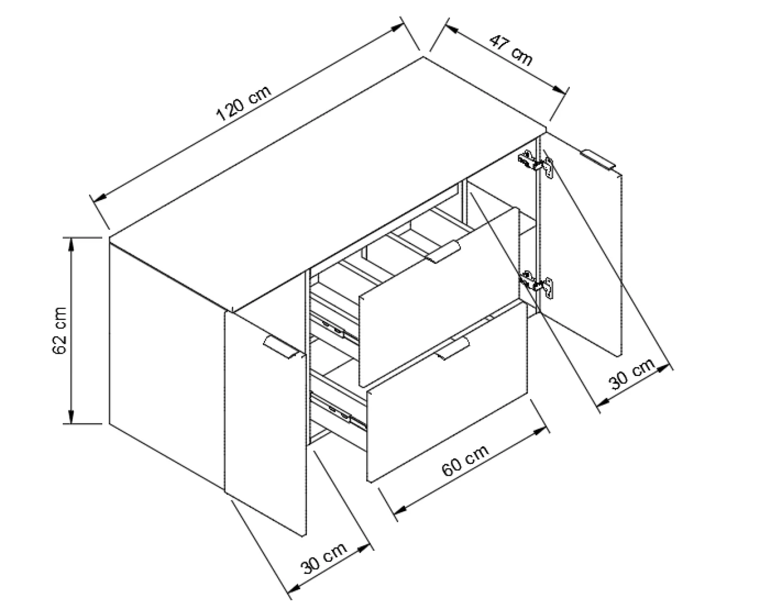 Szafka Łazienkowa pod Umywalkę z Blatem 120cm Kaszmir Orzech