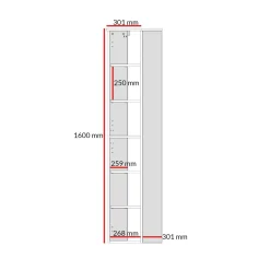 Szafka łazienkowa / słupek wiszący Color 2D 160 Kaszmir