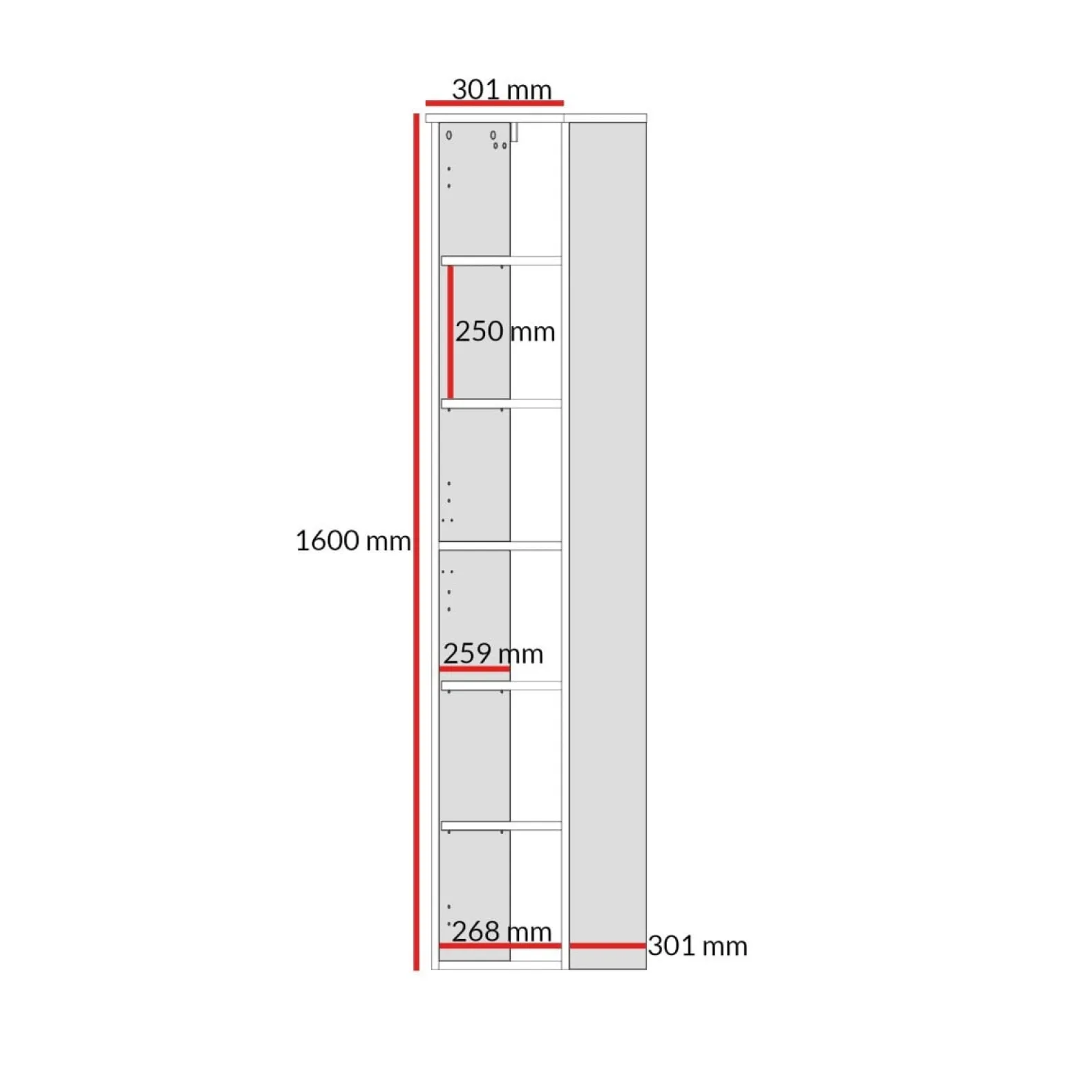 Szafka łazienkowa / słupek wiszący Color 2D 160 Kaszmir