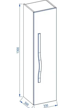 Szafka łazienkowa VOG 33 cm biały połysk ze złotym uchwytem