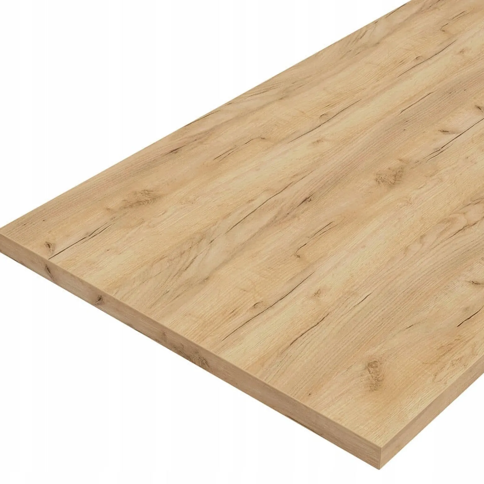 Szafka Łazienkowa Wisząca Biała z Blatem Dąb Złoty 60 cm Front Połysk