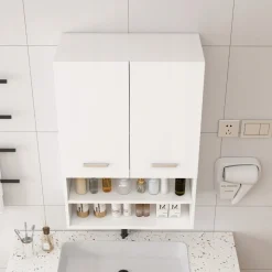Szafka łazienkowa wisząca ścienna nad pralkę pojemne półki regał loft 64 cm