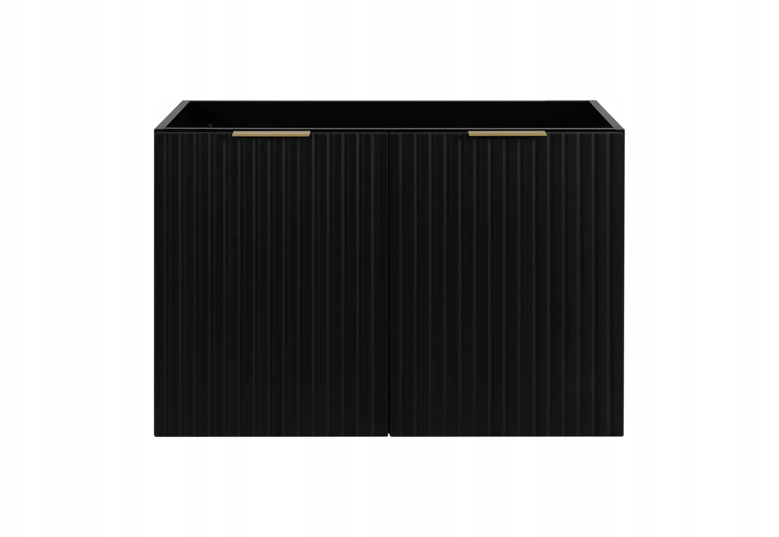 Szafka Łazienkowa Wisząca Pod Umywalkę 80X46 Cm Flisan Czarna Dwudrzwiowa