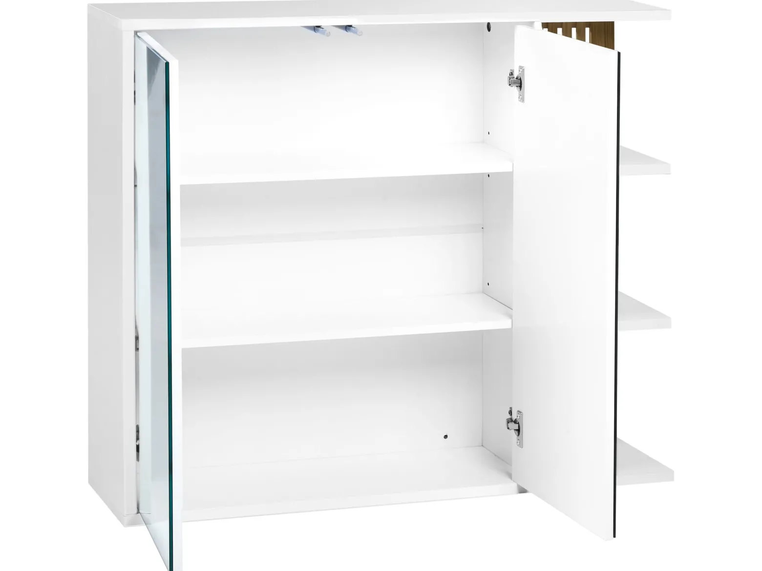 Szafka łazienkowa wisząca z lustrem MDF biała