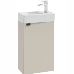 Szafka Łazienkowa 40 x 22 cm z Umywalką Wisząca Kaszmir Beżowa Mat Mała