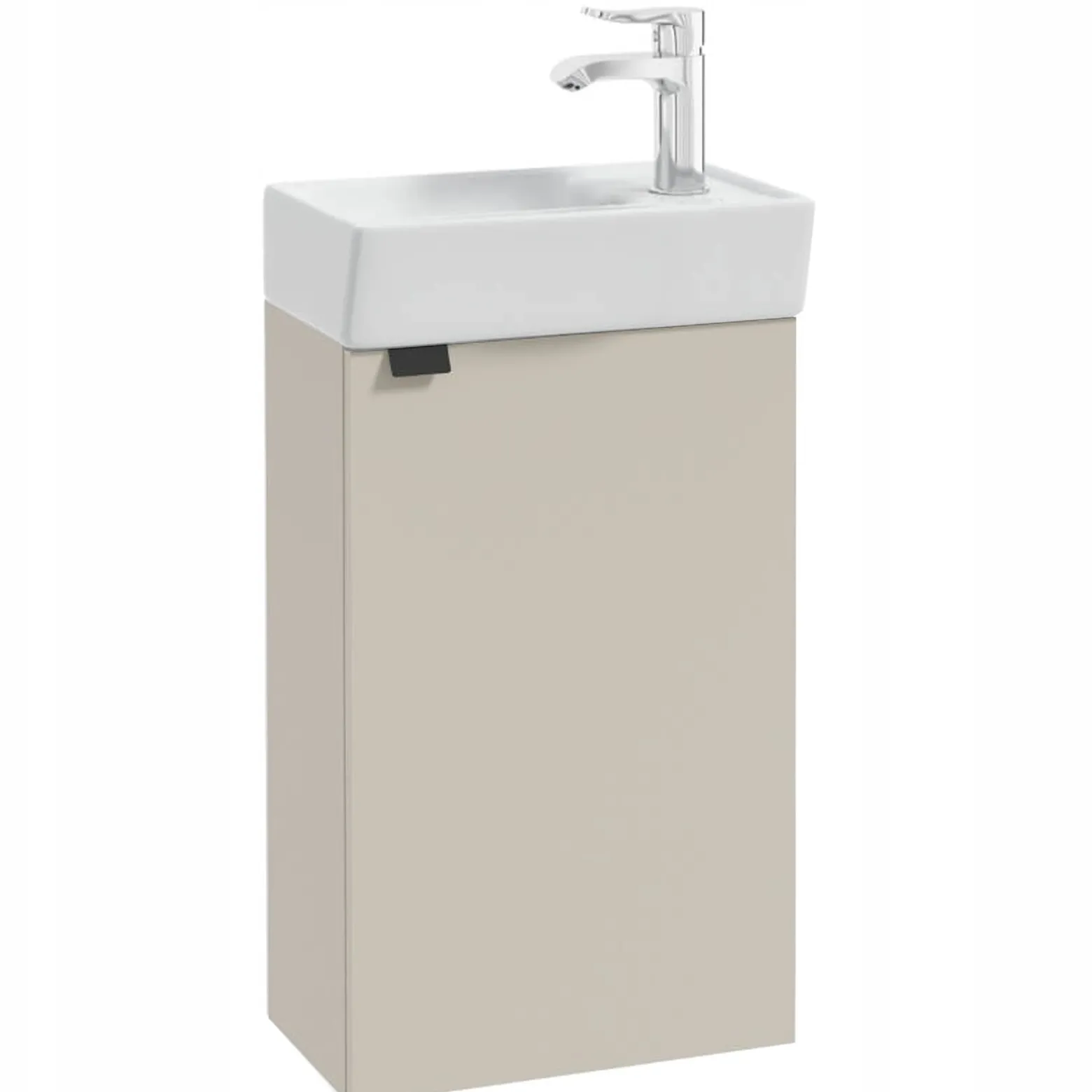 Szafka Łazienkowa 40 x 22 cm z Umywalką Wisząca Kaszmir Beżowa Mat Mała
