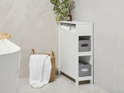 Szafka łazienkowa z koszami 20 x 70 cm MDF biała