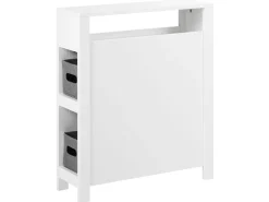 Szafka łazienkowa z koszami 20 x 70 cm MDF biała