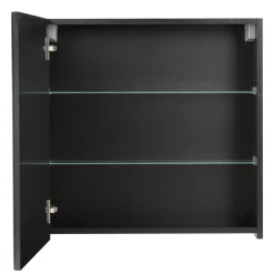 Szafka Łazienkowa z Lustrem 60cm 1 Drzwi Czarny Mat Amy