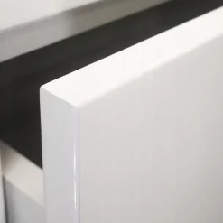 Szafka Łazienkowa z Umywalką Biała Wisząca 50 x 40 z Szufladami Połysk MDF