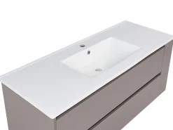 Szafka łazienkowa z umywalką wisząca 120 cm beżowoszara