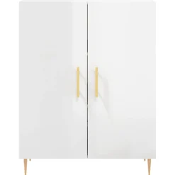 Szafka Biała Połysk 69.5x34x90 cm do Salonu Pokoju Sypialni