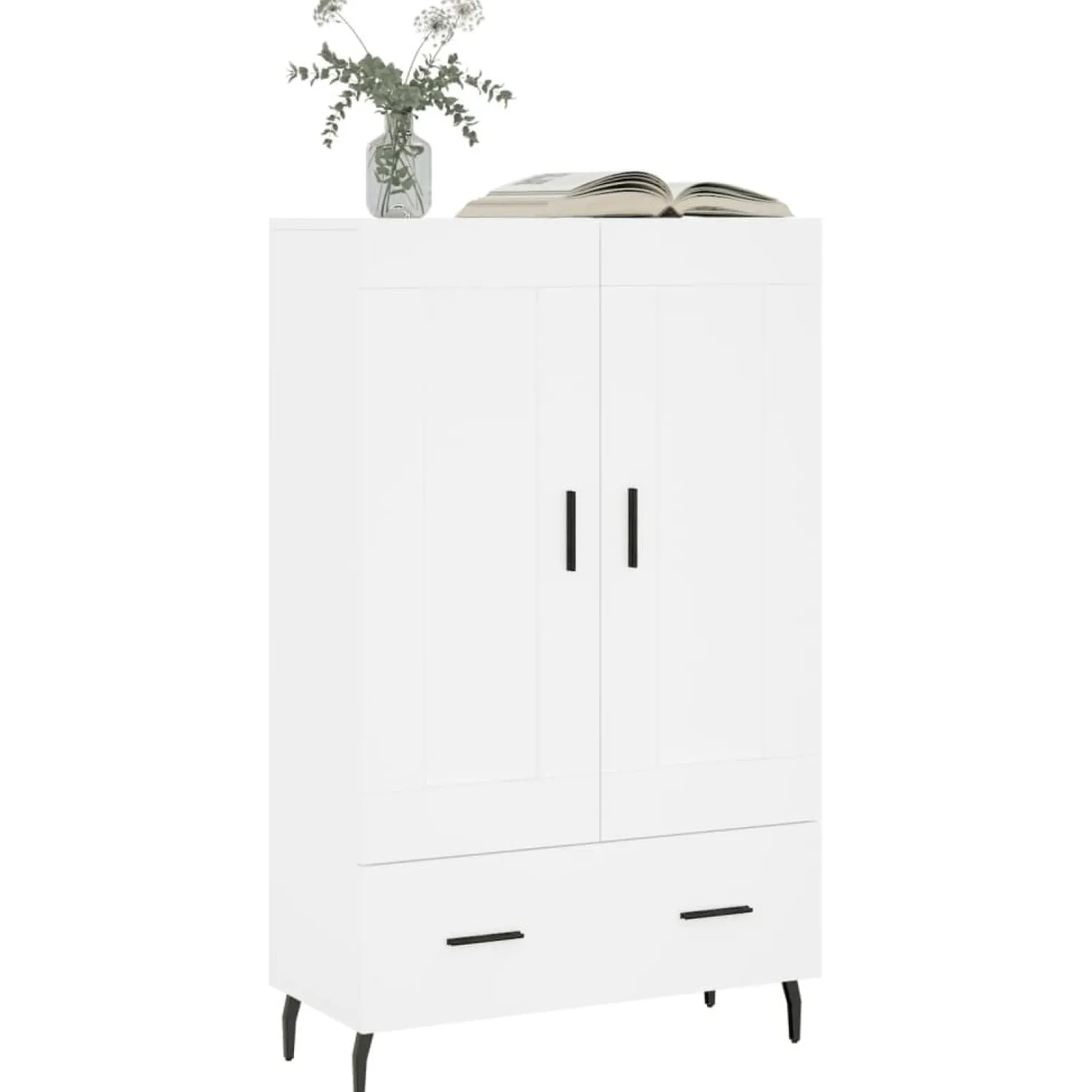 Szafka Biała 69.5x31x115 cm do Salonu Pokoju Sypialni