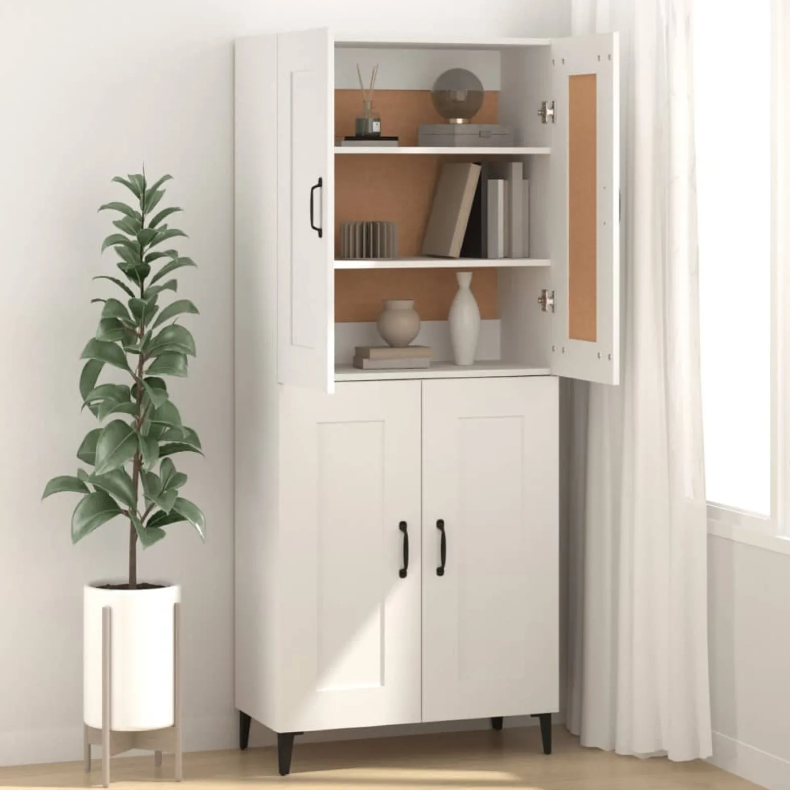 Szafka Biała 69.5x34x90 cm do Salonu Pokoju Sypialni