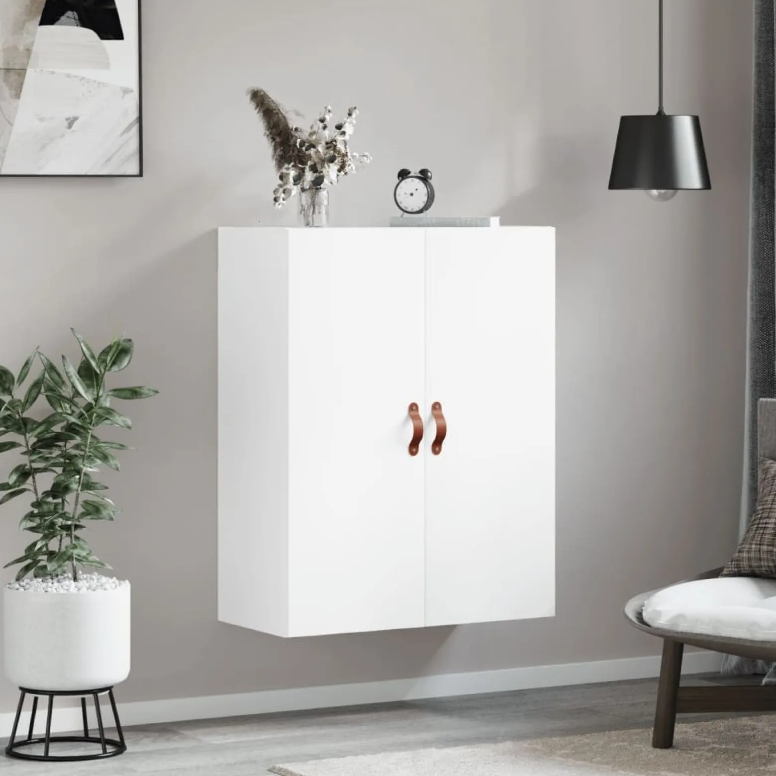 Szafka Biała z Drzwiami 69.5x34x90 cm do Salonu Pokoju Sypialni
