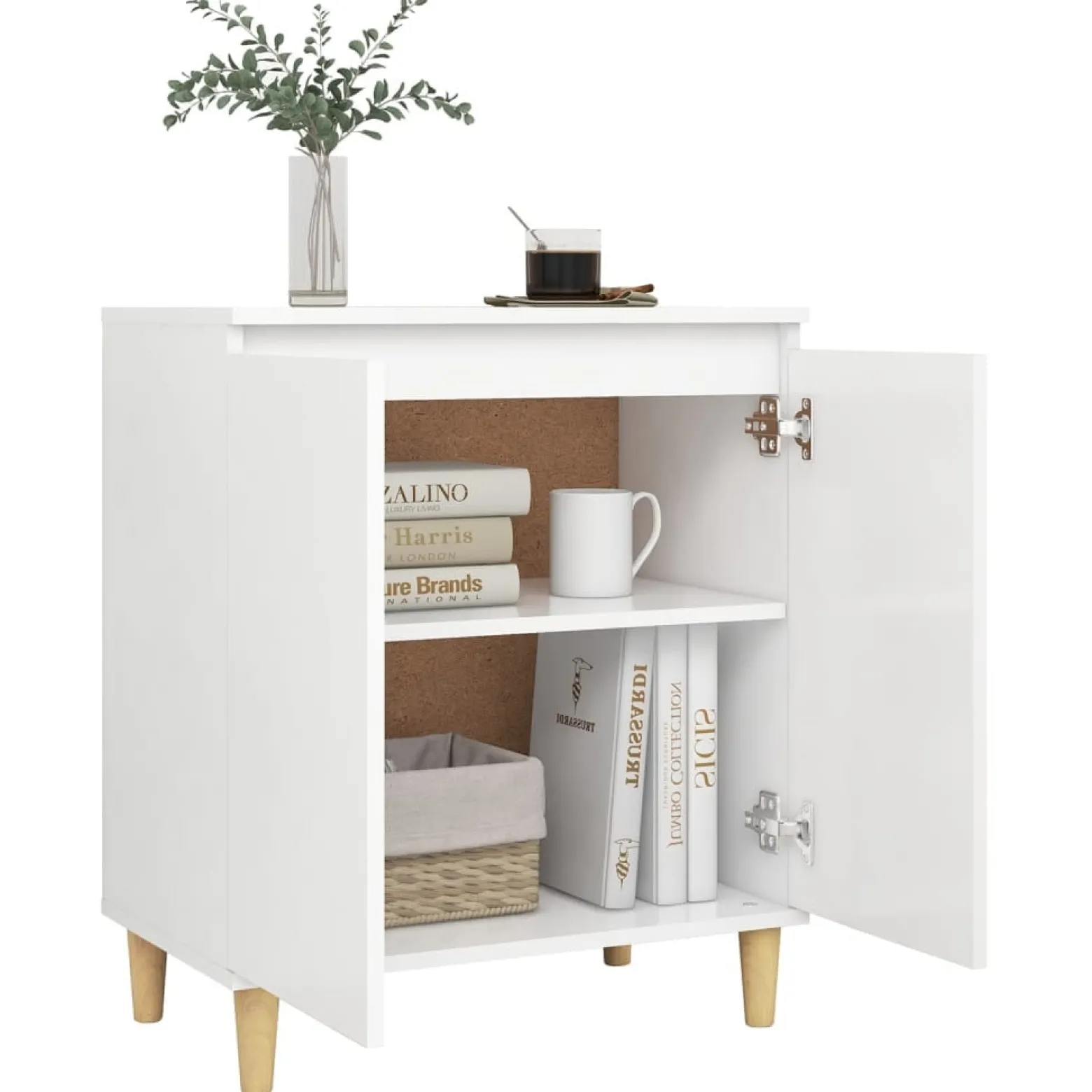 Szafka Biała z Drzwiami 60x35x70 cm do Salonu Pokoju Sypialni