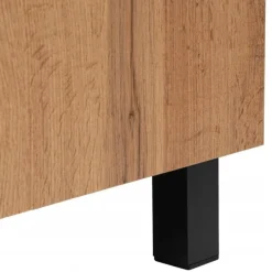 Szafka do Łazienki z Umywalką Stojąca 80 x 47 cm Dąb Wotan Nóżki Czarne