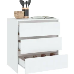 Szafka Komoda Regał Biała z Szufladami 70x41x75 cm do Salonu Pokoju