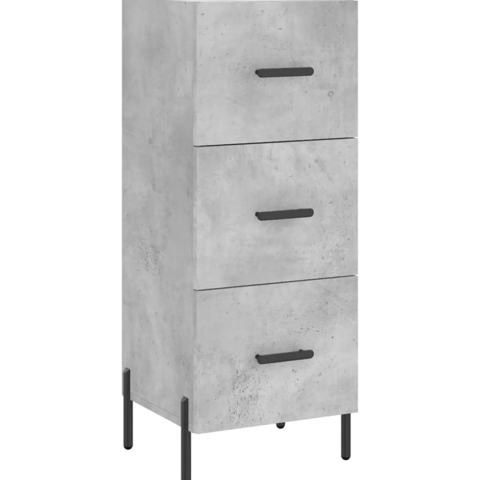 Szafka Komoda Regał Szara Beton z Drzwiami 34.5x34x180 cm do Salonu Pokoju