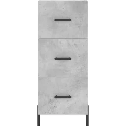 Szafka Komoda Regał Szara Beton z Drzwiami 34.5x34x180 cm do Salonu Pokoju