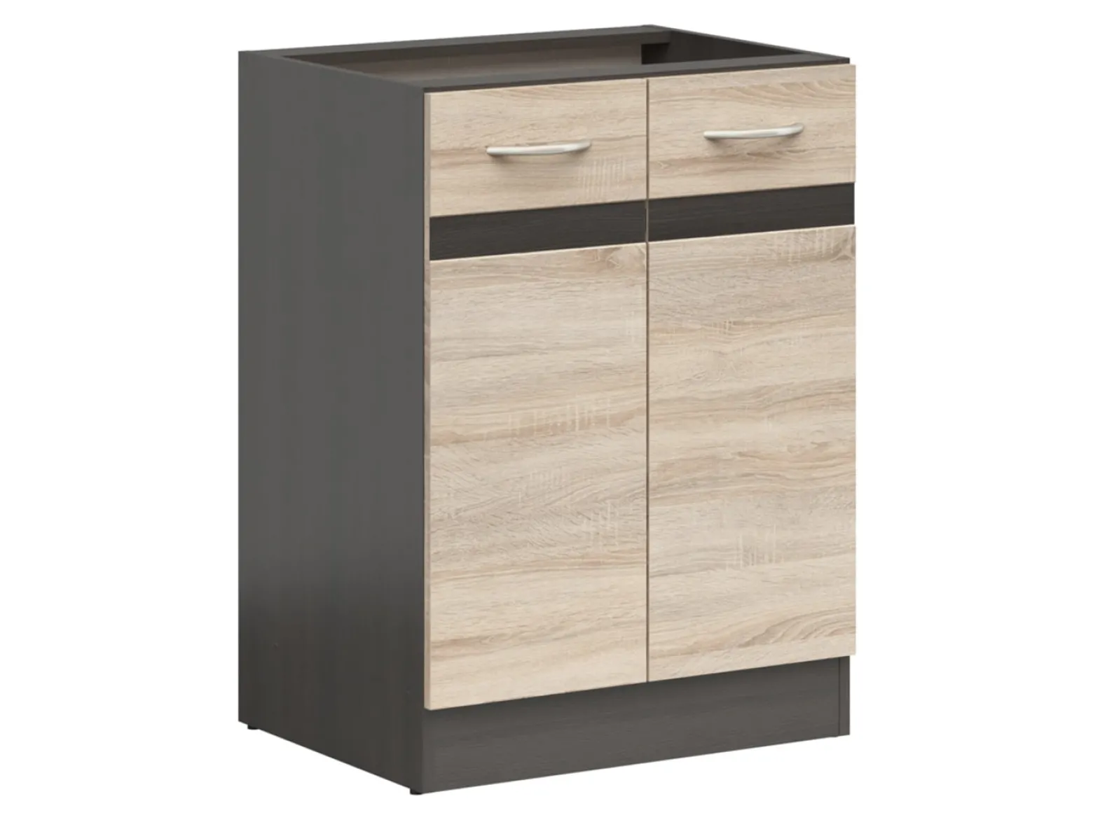Szafka kuchenna dolna Junona Line 60 cm dwudrzwiowa dąb sonoma