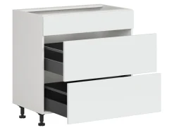 Szafka kuchenna dolna Top Line 2 80 cm z szufladami cichy domyk śnieżny super mat