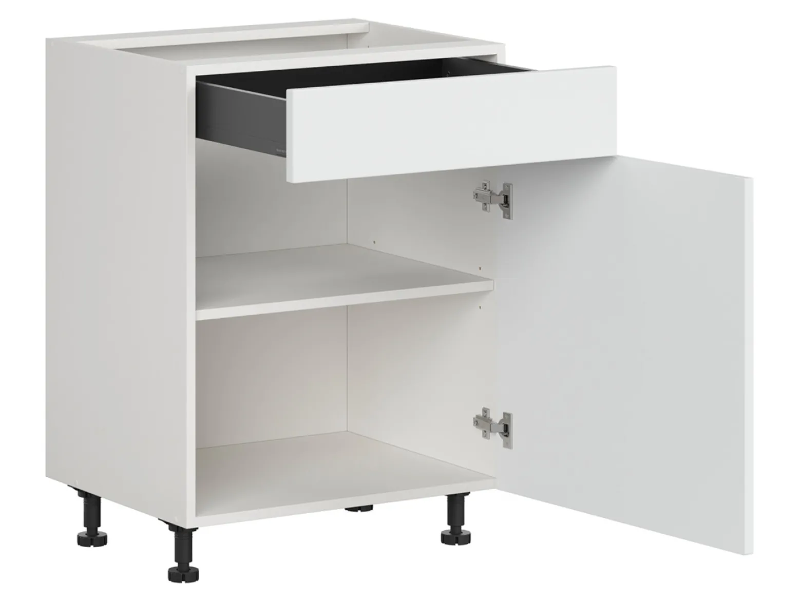 Szafka kuchenna dolna Top Line 2 60 cm prawa z szufladą cichy domyk śnieżny super mat