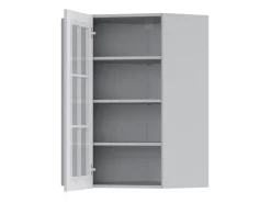 Szafka kuchenna górna Verdi 60 cm narożna lewa z witryną jasny szary mat