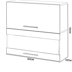 Szafka kuchenna górna witryna 80cm spremium biały mat