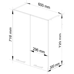 Szafka kuchenna OLIWIA W60 H720 Biała, Beton 60x30x72 cm