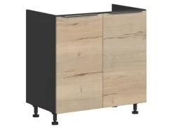 Szafka kuchenna pod zlewozmywak Sole L6 80 cm dwudrzwiowa dąb halifax natura