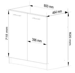Szafka kuchenna pod zlewozmywak S80 OLIWIA Biała 80x46x82 cm