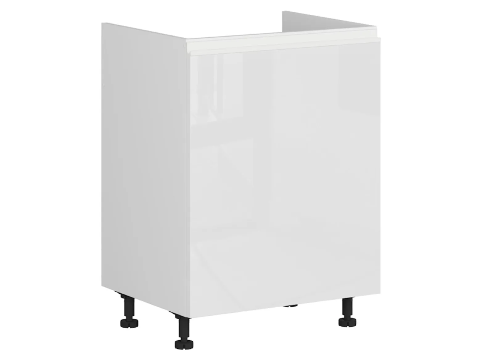 Szafka kuchenna pod zlewozmywak Sole 60 cm prawa biały połysk