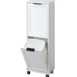 Szafka kuchenna segregacja śmieci 94x36x24 cm MDF biała na kółkach
