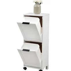 Szafka kuchenna segregacja śmieci 94x36x24 cm MDF biała na kółkach
