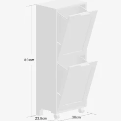 Szafka kuchenna segregacja śmieci 94x36x24 cm MDF biała na kółkach
