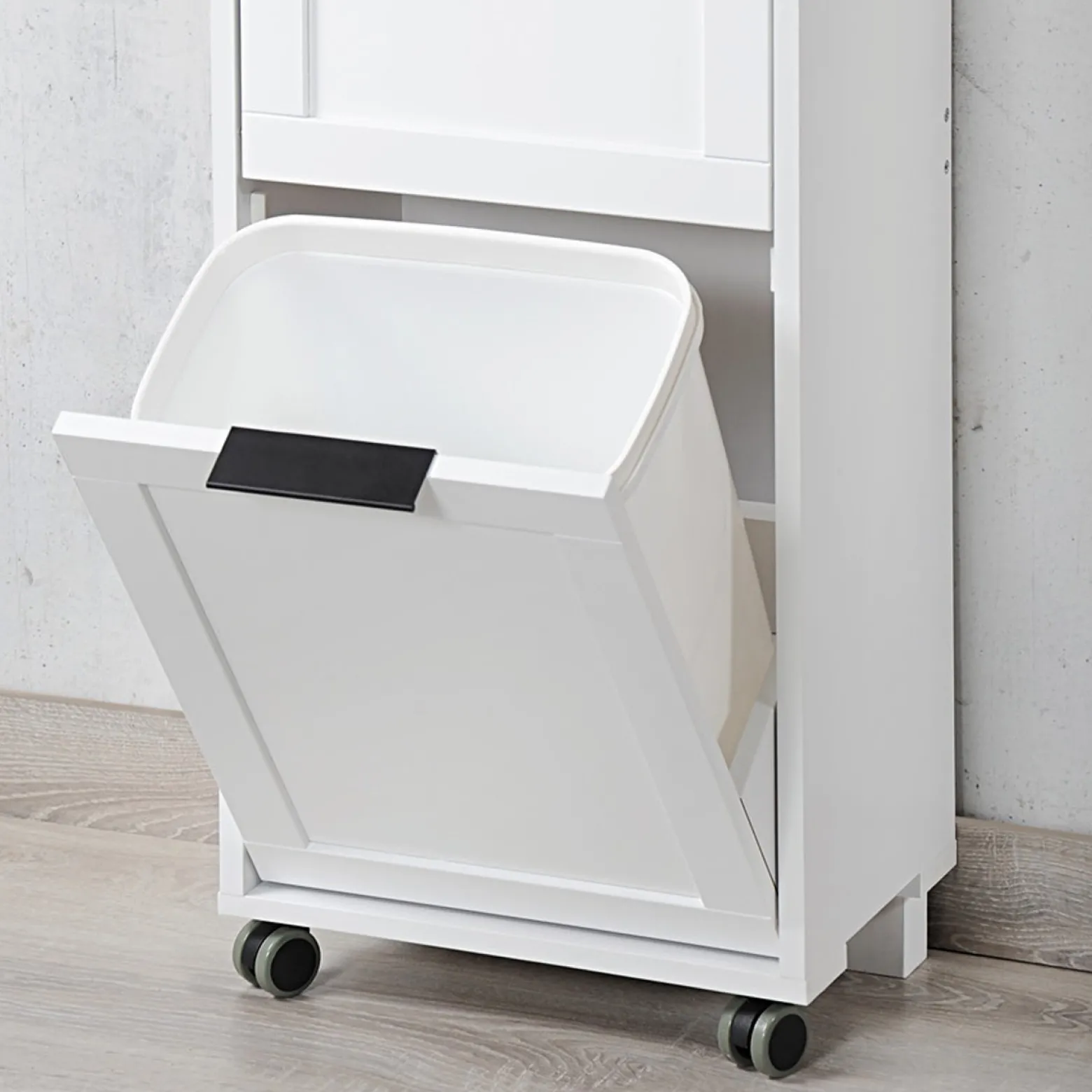 Szafka kuchenna segregacja śmieci 94x36x24 cm MDF biała na kółkach