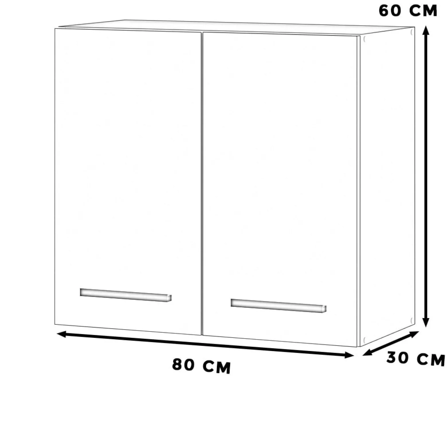 Szafka kuchenna wisząca z uchwytami 80cm blande biała szara