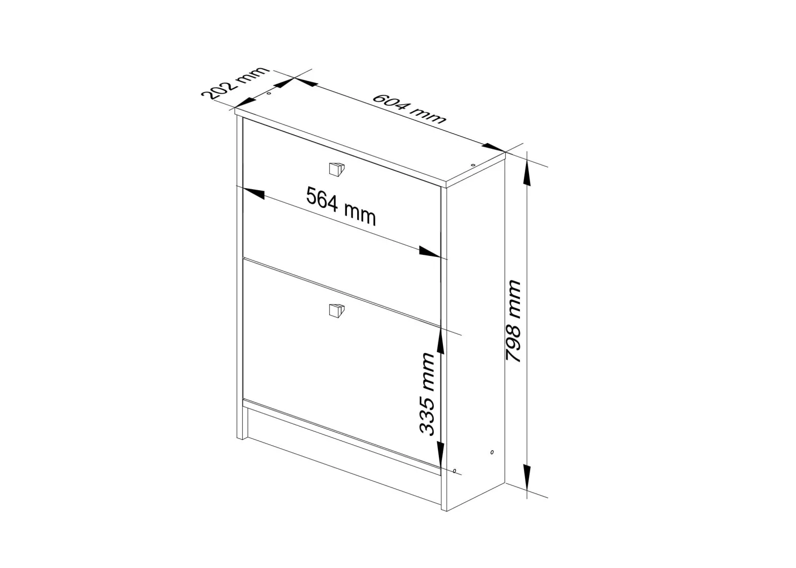 Szafka na buty AKORD Biała 60 cm Biały 2 półki 60x20x80 cm