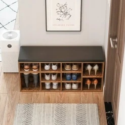 Szafka na buty ławka do przedpokoju brąz loft