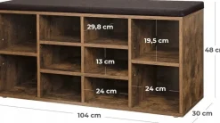 Szafka na buty ławka do przedpokoju brąz loft