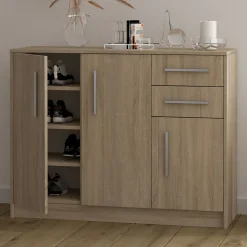 Szafka na buty 110 cm z 3 drzwiami i 2 szufladami