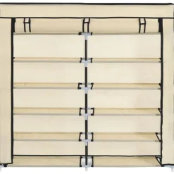 Szafka na buty Kremowy 115 x 28 x 110 cm Tkanina vidaXL