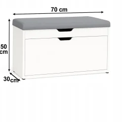 Szafka na buty z siedziskiem 70 cm Biała Alaska